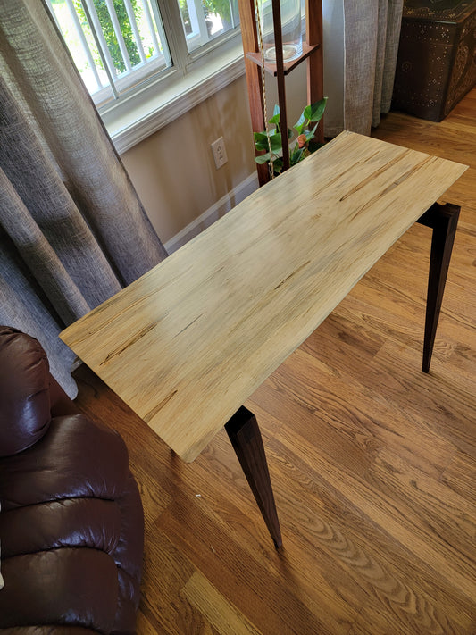 Maple Top with Walnut Legs Foyer Table