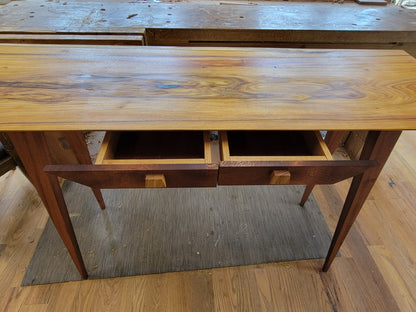 Canarywood & Sapele Foyer Table