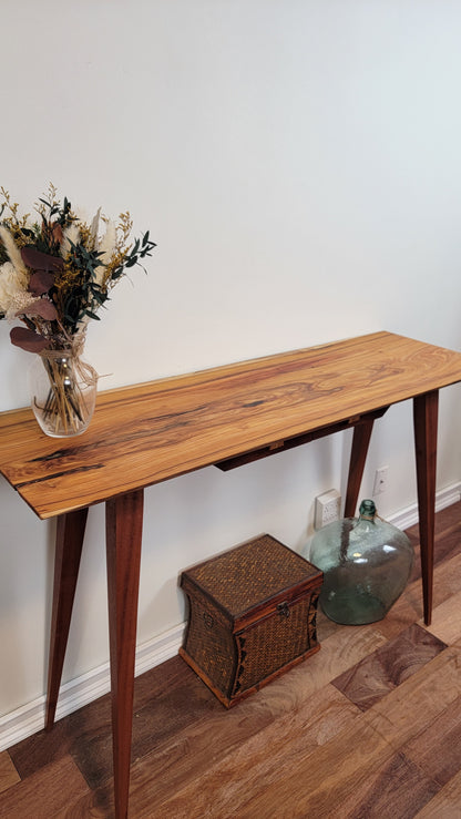 Canarywood & Sapele Foyer Table