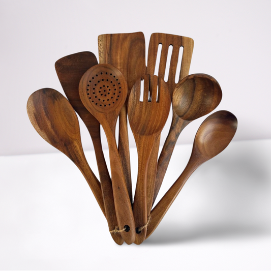 Teak wood serving spoons